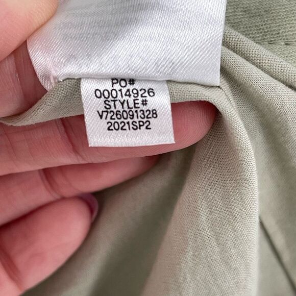 Vince Cinched Waist Jacket‎ Light Green 100% Cotton Button Closure Women Size 4 - Picture 9 of 9